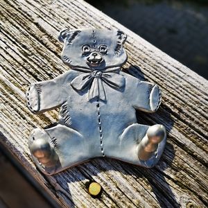 Vintage Seagull Pewter Teddy Bear Wall Hook